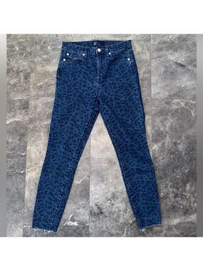 GAP Denim Legging Jeans Leopard Print Blue Size 4/27